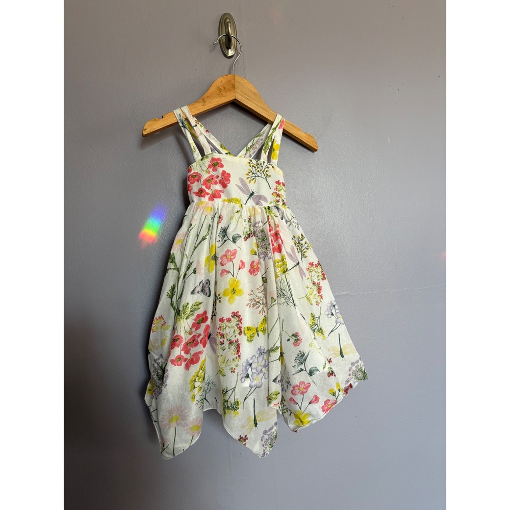 Artisan NY Kids‎ Floral Dragonfly Handkerchief Hem Sundress White 24M